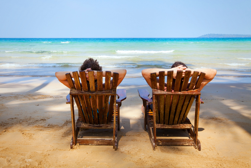 sunbathing on the beach